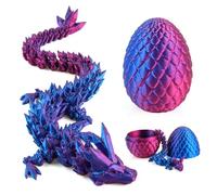 Jemmytu Dragon Imprimé en 3D dans Un Œuf, Dragon de Cristal Articulé avec Œuf de Dragon, Œuf de Dragon, Dragon Jouet, Dragon Articulé Imprimé en 3D, œuf Mystérieux Dragon