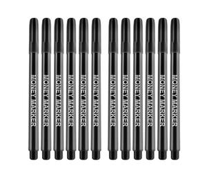 Jemora 12 pièces marqueurs de détecteur de faux billets de stylo de contrefaçon pour les billets d'euro USD RMB et d'autres pays chèque de trésorerie-or pour vrai, noir pour faux facile et rapide à ut