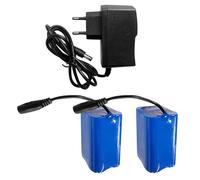 Jemora 2 Batteries au Lithium Rechargeables 12000mAh avec Chargeur pour Bateaux à appâts de pêche