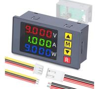 Jemora BM730 Compteur de tension et de courant 3 en 1, voltmètre numérique à 4 chiffres, ampèremètre multifonctionnel avec buzzer, prend en charge l'affichage de la tension et du courant, réglage fin