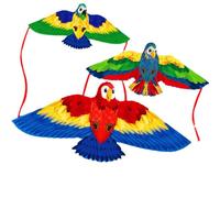 Jemora Cerfs-Volants perroquets pour Enfants, 3 pièces, Jouet, Animaux de Dessin animé, cerf-Volant tridimensionnel pour Plage en Plein air