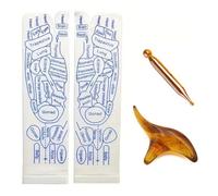 Jemora Ensemble de chaussettes de réflexologie d'acupression avec outil de Massage de Point de déclenchement chaussettes de Massage des pieds remède de soulagement de la douleur des pieds pour hommes