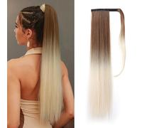 Jemora Extension de cheveux queue de cheval longue et lisse pour femmes, aspect naturel, perruque enveloppante, longueur 26 pouces, pour un usage quotidien