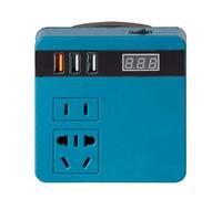 Jemora Onduleur de batterie au lithium 120 W, outils multifonctions au lithium, onduleur de batterie 21 V à 220 V CA, double moteur intelligent, protections multiples, avec fonction d'affichage de la