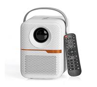 Jemora Projecteur avec décodage 4K WiFi Android 10.0 Prise en charge du système Écran 150 pouces Même technique d'écran Projecteur de film Double haut-parleur intégré avec télécommande Prise en charge