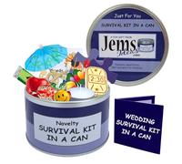 Jemsideas Kit de survie pour jeunes mariés Cadeau humoristique et original avec carte incluse Couleur personnalisable