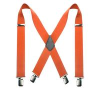 JEMYGINS Bretelles pour homme de 5 cm avec 4 clips en métal très solides, réglables et élastiques, taille unique, Couleur : orange., M