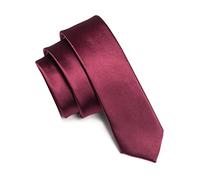 JEMYGINS Cravate Homme marron en Soie 5CM Extra Slim Satin Compris Boîte