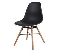JENA - CHAISE NOIRE EN PP STRUCTURE METAL ET PIED BOIS 52X47X83CM