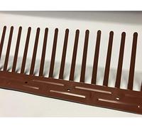 Jena dach.bau.technik Peigne de gouttière en aluminium rouge 1000 mm, inoxydable, universel pour toutes les tuiles de toit, dos marron anthracite