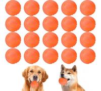 Jenaai Lot de 20 balles rebondissantes en caoutchouc solide pour le dressage des dents - Résistantes à la mastication - Pour le nettoyage des dents - Diamètre : 5 cm - Orange