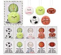 Jenaai Lot de 20 porte-clés en peluche avec cartes inspirantes - Fournitures de fête d'anniversaire - Prix pour entraîneur d'équipe, adultes, joueurs amateurs