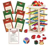 Jenaai Lot de 78 jeux de fête de Noël amusants avec décorations et cartes en résine pour Noël, voyage, vacances