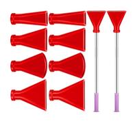Jenalinng Fluid Art Bloom Tools Lot de 8 outils de peinture acrylique avec buses de soufflage en acier inoxydable, rouge