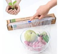 JENCENBIO Film alimentaire compostable 30 cm x 61 m transparent et découpé, passe au micro-ondes et au congélateur