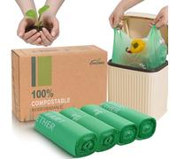 JENCENBIO Lot de 80 sacs poubelle à compost avec poignée, 6 L, pour cuisine, salle de bain, bureau, US BPI ASTM D6400 et Europe OK Compost Home