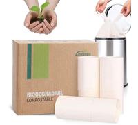 JENCENBIO Sacs poubelle compostables avec poignée de transport, 20 litres, extra épais de 20 µm, 100 % biodégradables, certifiés BPI ASTM D6400 et OK Compost Home