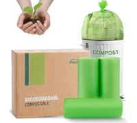 JENCENBIO Sacs poubelle compostables de 20 litres extra épais 0,78 mm biodégradables pour poubelle de cuisine avec EN13432 Europe OK compost Home, vert, 45 Couts