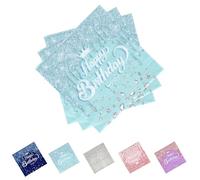 JENCVNL 40 Pièces Serviettes Anniversaire Joyeux 33 x 33 cm Serviettes Papier Decoration Anniversaire, Serviette Jetable pour Deco,Scettar Serviette pour Fêtes (Vert)