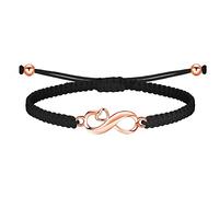 JENDEAR SHINE Bracelet Infini Femme, Argent 925 Bracelet Corde Tressée Ajustable, Amour Infini Amitié Cadeau Anniversaire pour Femmes Bijoux de Saint-Valentin