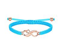 JENDEAR SHINE Bracelet Infini Femme, Argent 925 Bracelet Corde Tressée Ajustable, Amour Infini Amitié Cadeau Anniversaire pour Femmes Bijoux de Saint-Valentin