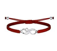 JENDEAR SHINE Bracelet Infini Femme, Argent 925 Bracelet Corde Tressée Ajustable, Amour Infini Amitié Cadeau Anniversaire pour Femmes Bijoux de Saint-Valentin