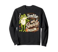 J'enfile Un Sourire et j'arrive Humour de Grenouille râleur Sweatshirt