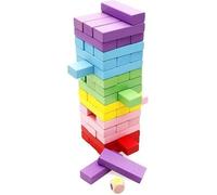 Jenga,Blocs De Construction Classiques En Bois Brique Jeu De Société Jeu De Construction Enfants Tour Jeu De Société(48pcs)