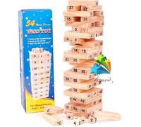 Jenga La Tour Infernale 54 Blocs en Bois Jeu d'Adresse Familial 2 à 6 joueurs