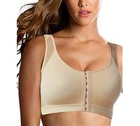 Jengo Soutien-Gorge Post-Chirurgie de Compression - Sport à Fermeture Avant pour Femme - Augmentation Mammaire Sans Fil, Nude, XL