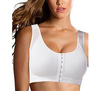 Jengo Soutien-gorge post-chirurgie - Soutien-gorge de compression - Soutien-gorge de sport à fermeture avant pour femme - Soutien-gorge d'augmentation mammaire sans fil, blanc, XL
