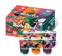 JENI PLAYB Bubble Tea - Assortiment 6 Gobelets x 85 g (Taro x2, Thé au Lait x2, Fraise x2)