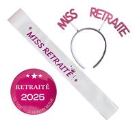 jenich Cadeau Retraite 2025 Echarpe Retraite Retraite Femme Rose VIVE LA Retraite Badge Retraite