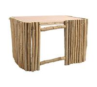 Jenivaint Cachette en Bois pour Hamster, Petit Abri pour Animaux de Compagnie en Bois de Pommier 12,4 X 8,1 X 7,5 Pouces avec Plate-Forme de Toit à Double Entrée Bords Lisses pour Hamsters Cochons