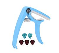 Jenivaint Capodastre de Guitare électrique, Capodastre en ABS à Dégagement Rapide avec 5 Médiators pour Guitare électrique Acoustique Banjo Mandoline ukulélé (BLUE)