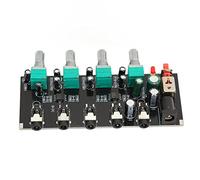 Jenivaint Carte de Mixage de Son Stéréo, Mixeur PCB 4 Voies avec Contrôle du Volume Indépendant, 4 en 1 Sortie 3,5 Mm DC 5 V à 12 V pour Amplificateur de Casque, Clavier, Guitare, Basse, Utilisation