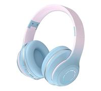 Jenivaint Casque Bluetooth, Casque sans Fil avec unité Dynamique de 40 Mm et Basses Lourdes, Conception Pliable Antibruit, avec Lumière, pour Téléphone, Ordinateur Portable, Tablette (Blue)