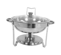 Jenivaint Chafing Dish Rond 4,5 L en Acier Inoxydable avec Couvercle en | Chauffe Plats de Buffet, Métal épais Antirouille, Garde les Plats Chauds ou Froids, Convient à la Restauration, Petit