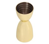 Jenivaint Double Jigger à Cocktail, Tasse à Mesurer en Acier Inoxydable pour Alcool avec Conception Ergonomique, Outil de Bar en Forme de U pour à Domicile (Plaqué or)