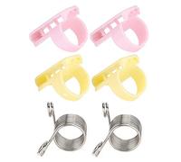 Jenivaint Ensemble de Guides de Fil à dé à Tricoter, Support de Doigt en Forme de Boucle en Plastique et en Acier Inoxydable, 6 Pièces pour le Contrôle du Fil, Protection des Doigts et Tension Douce