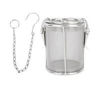 Jenivaint Filtre à épices en Acier Inoxydable, Passoire à thé avec Crochet à Chaîne étendu, Fine, pour Assaisonnement et Bouillon de Cuisine Domestique (S)