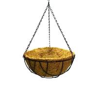 Jenivaint Jardinière Suspendue en Métal, Demi-Rond, Support pour Plantes en Fil de Fer avec Doublure en Fibre de Coco et Chaîne, pour Porche, Balcon, Jardin, Intérieur (14 Pouces de diamètre 35 cm