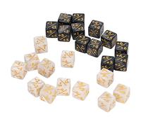 Jenivaint Jeu de Dés Polyédriques, Compteurs de Dés en Marbre Acrylique 24 Pièces, Accessoires de Jeu à Nombres Clairs pour Jeux de Cartes RPG Suivi de sur Table