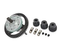 Jenivaint Kit d'assemblage Différentiel RC, Kit d'engrenages en Acier 52T avec Pignons 15T 17T 19T, Jeu 'arbres de Conversion Noir 85 G pour les Utilisateurs de Voitures Slash 4x4 E T Maxx RC