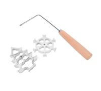 Jenivaint Kit de Fabrication de Tampons de Cuisine, 2 Têtes Interchangeables, Outil Bunuelos en Alliage d'aluminium avec Manche en Bois pour la Cuisson à la Friture
