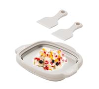 Jenivaint Machine à Crème Glacée Roulée, Machine à Yaourt glacé et à Crème Glacée Manuelle Multifonctionnelle, Innovante et Efficace avec Rouleau de Glace en Acier Inoxydable 304 (WHITE)