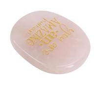 Jenivaint Pierre de Pouce, Pierre Précieuse en Cristal Gravée de Poche, Source D'inspiration pour les Parents, la Famille, les Amis, la Méditation, le Yoga, Rose