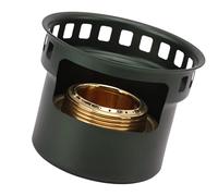 Jenivaint Réchaud à Alcool, Brûleur en Laiton de Conception Divisée Portable avec Coque en Alliage D'aluminium et Noyau en Cuivre, pour le Camping, la Randonnée, la Cuisine en Plein Air (Vert