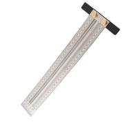 Jenivaint Règle en T, Règle de Traçage en Acier Inoxydable avec Trous de Marquage Fins pour la Mesure du Travail du Bois, Adaptée aux Charpentiers Designers Architectes (30,5 cm / 12 pouces)