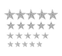 Jenivaint Rhinestone Star Patches Iron-on | Patchs étoiles strass pour vestes et sacs Strass thermocollants scintillants 20 pièces Vestes en résine argentée Amateurs